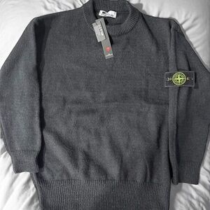 Large Stone Island Crewneck Sweater - Dark Grey
